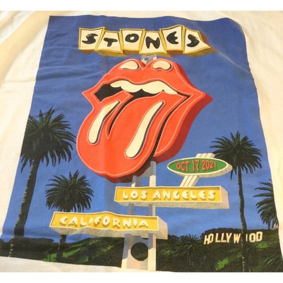The Rolling Stones Concert XL White T-shirt 10-17-2021 Los Angeles CA Men Tee - Picture 1 of 4